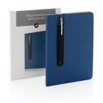 Notizbuch mit Touchpen Farbe köngisblau Ansicht mit Box
