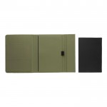 Schreibmappe mit Notizbuch und Magnetverschluss Farbe Militärgrün vierte Ansicht