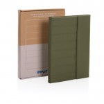Schreibmappe mit Notizbuch und Magnetverschluss Farbe Militärgrün Ansicht mit Box
