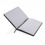 Notizbuch aus recycelten Materialien mit Gummiband Farbe grau dritte Ansicht