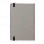 Notizbuch aus recycelten Materialien mit Gummiband Farbe grau fünfte Ansicht