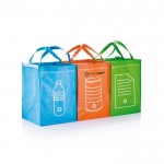 3 Recycling-Taschen Farbe gemischt Ansicht mit Logo