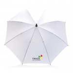 Recycelter wetterfester Regenschirm Farbe weiß Ansicht mit Logo