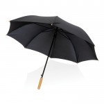 Recycelter Regenschirm mit Bambusgriff Farbe schwarz vierte Ansicht