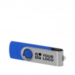 USB-Stick mit Flash-Laufwerk mit OTG-C-Anschluss, Farbe Blau mit Logo bedruckt