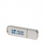 Minimalistischer USB-Stick aus Metall mit Logo Ansicht mit Druckbereich