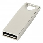 Metallischer USB-Stick mit dreieckigem Griff Farbe mattsilber Ansicht Druckbereich