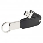 Schlüsselanhänger mit USB-Stick aus Leder Farbe schwarz