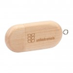 USB-Stick aus Holz im Format 3.0 Farbe heller Holzton mit Logo bedrucken