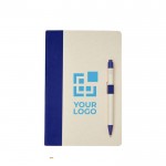 Notizbuch A5 mit Stift aus recyceltem Karton, liniert Ansicht mit Druckbereich