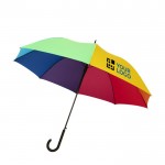 Origineller Regenschirm mehrfarbig als Werbeartikel Ansicht mit Druckbereich