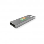Metallischer USB-Stick mit dreieckigem Griff Farbe mattsilber als Werbeartikel