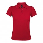 Damen-Polohemden aus Polyester und Baumwolle 200 g/m2 Farbe Rot
