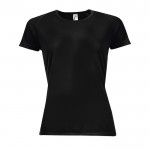 Bedruckte Sport-T-Shirts für Damen 140 g/m2 Farbe schwarz