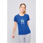 Bedruckte Sport-T-Shirts für Damen 140 g/m2 Farbe weiß Ansicht mit Logo