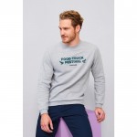 Bedrucktes Sweatshirt aus Polyester und Baumwolle Farbe köngisblau Ansicht mit Logo