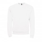 Bedrucktes Sweatshirt aus Polyester und Baumwolle Farbe weiß