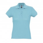 Damen-Polohemd aus Baumwolle 170 g/m2 Farbe hellblau
