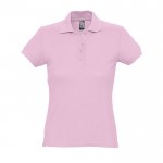 Damen-Polohemd aus Baumwolle 170 g/m2 Farbe hellrosa