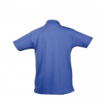 Im Siebdruckverfahren bedruckte Polohemden aus Baumwolle 170 g/m2 Farbe köngisblau Rückansicht