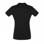 Im Siebdruckverfahren bedruckte Polohemden für Damen 180 g/m2 Farbe schwarz Rückansicht