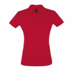 Im Siebdruckverfahren bedruckte Polohemden für Damen 180 g/m2 Farbe rot