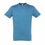 Preiswerte T-Shirts bedrucken als Werbegeschenk 150 g/m2 Farbe cyan-blau