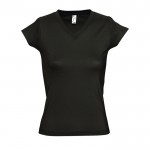 Damen-T-Shirts aus Baumwolle 150 g/m2 Farbe schwarz