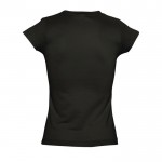 Damen-T-Shirts aus Baumwolle 150 g/m2 Farbe schwarz Rückansicht