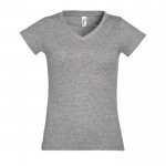 Damen-T-Shirts aus Baumwolle 150 g/m2 Farbe grau mamoriert