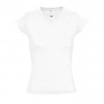 Damen-T-Shirts aus Baumwolle 150 g/m2 Farbe weiß