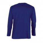 Langarmige T-Shirts mit Logo bedrucken 150 g/m2 Farbe ultramarinblau Rückansicht