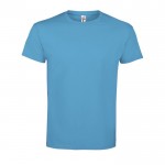 Bedrucktes Baumwoll-T-Shirt 190 g/m2 Farbe cyan-blau