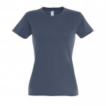 Bedruckbares Damen-T-Shirt 190 g/m2 Farbe jeansblau
