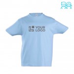 Baumwoll-T-Shirt für Kinder mit Logo 190 g/m2 Ansicht mit Druckbereich