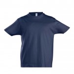 Baumwoll-T-Shirt für Kinder mit Logo 190 g/m2 Farbe marineblau