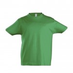 Baumwoll-T-Shirt für Kinder mit Logo 190 g/m2 Farbe grün