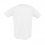 Atmungsaktive T-Shirts mit Logo bedrucken Farbe weiß Rückansicht