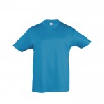 Bedrucktes T-Shirt für Kinder 150 g/m2 Farbe cyan-blau
