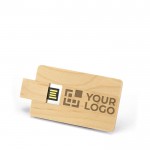 Karte USB-Stick  aus Holz Ansicht mit Druckbereich