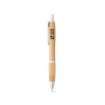 Kugelschreiber aus Bambus und Metall Ansicht mit Druckbereich