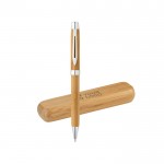 Werbegeschenk Kugelschreiber aus Bambus im Etui Ansicht mit Druckbereich