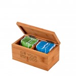 Box aus Bambus mit 20 Tee-Aufgüssen Ansicht mit Druckbereich