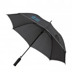 Eleganter Regenschirm mit farbigem Rand Ansicht mit Druckbereich