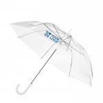 Durchsichtiger Regenschirm bedrucken Ansicht mit Druckbereich