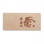 Flacher USB-Stick aus Holz mit Logo bedrucken