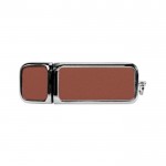 Firmen-USB-Stick aus Leder und Metall 3.0 Farbe braun