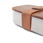 Brotbox aus recyceltem Edelstahl mit Verschluss farbe silber vierte Ansicht