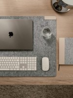Rutschfester Schreibtischschutz aus recyceltem Filz farbe grau