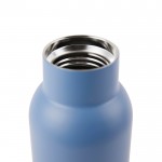 Flasche aus recyceltem Edelstahl mit Holzdeckel, 800 ml farbe blau zweite Ansicht